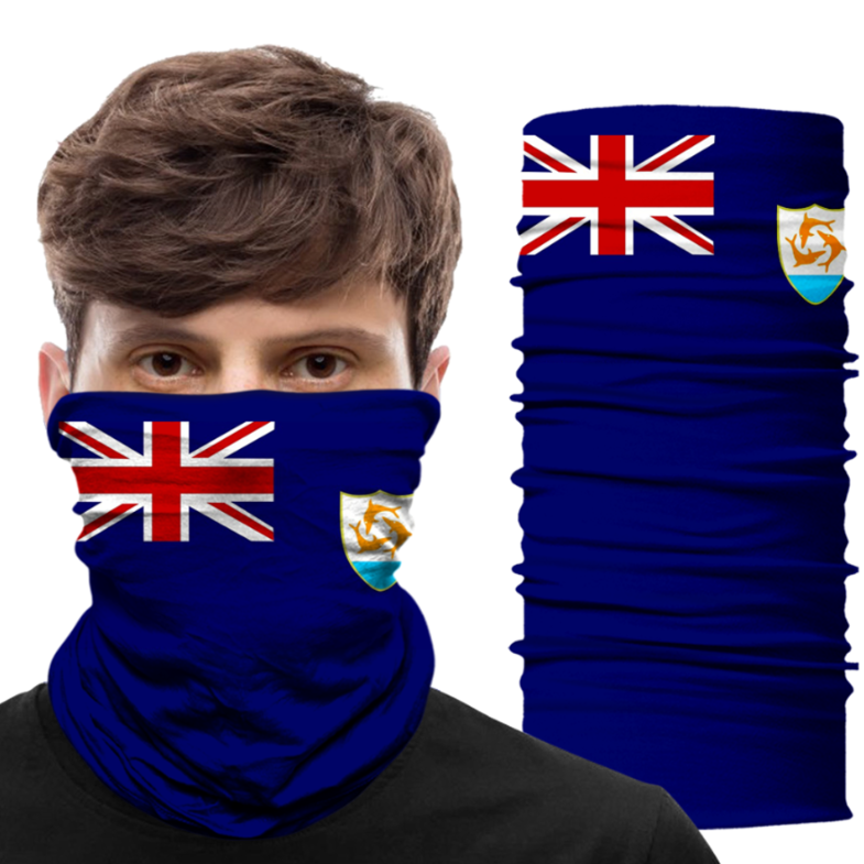 Anguilla Flag Face Cover - Sun Protection Mask for Men and Women